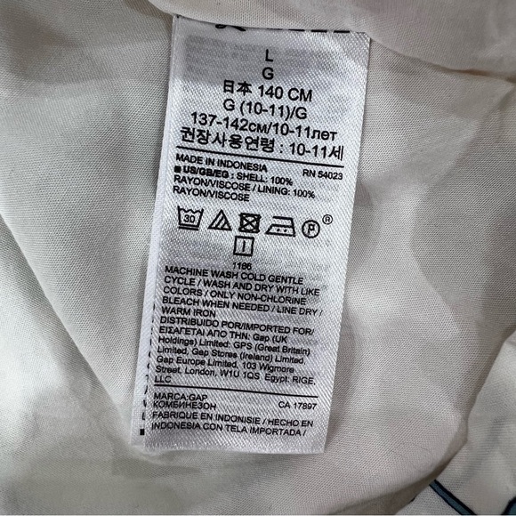 GAP Girls Sz L Off White Floral Flutter Sleeve Summer Dress - Picture 9 of 12